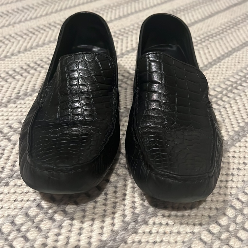 Cole Haan black croc print driving loafers - Picture 3 of 3